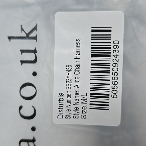 955 NWT Disturbia Alice Chain Harness Sz M/L - Picture 7 of 7